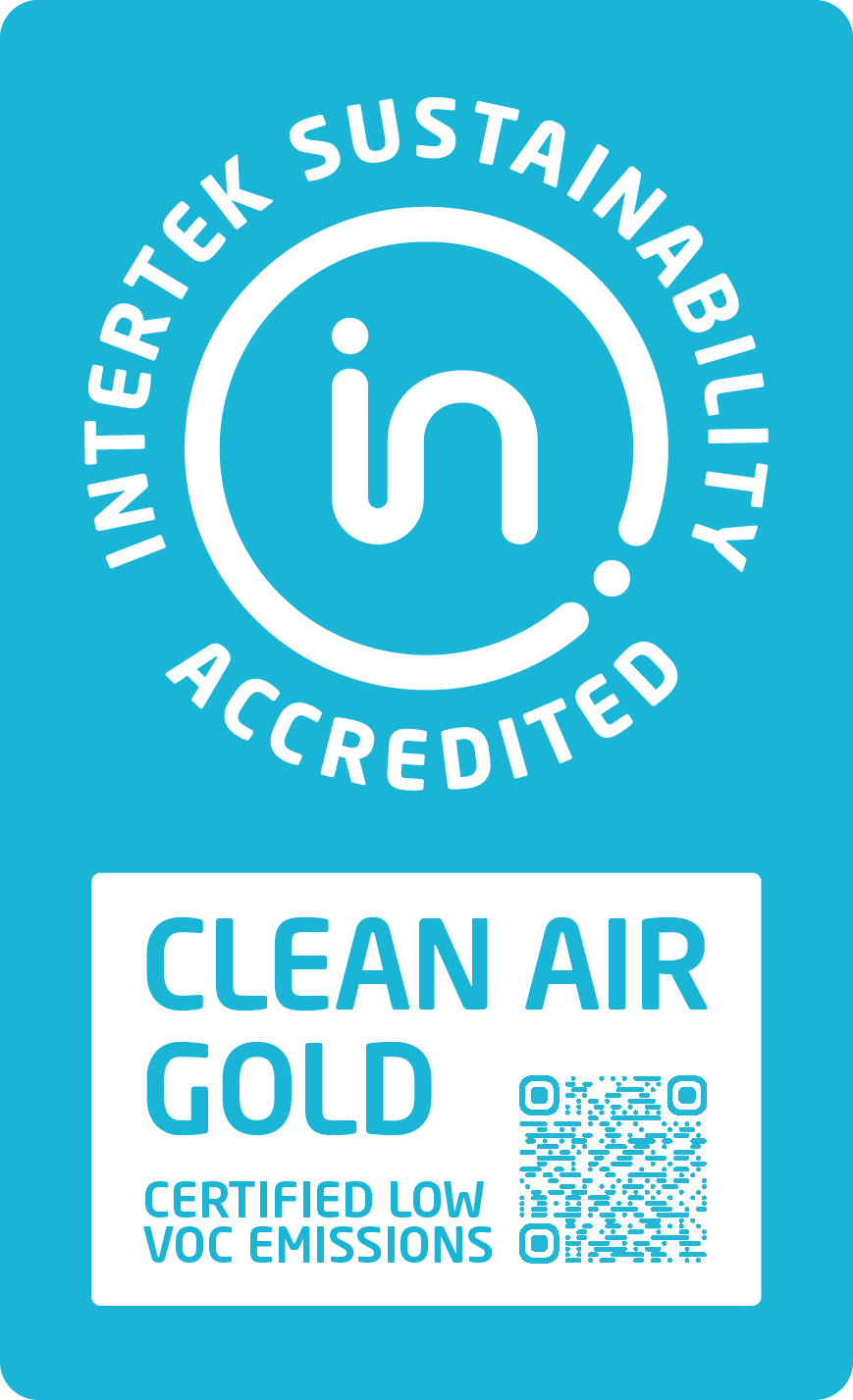 Intertek Clean Air Gold Certified Low VOC Emissions